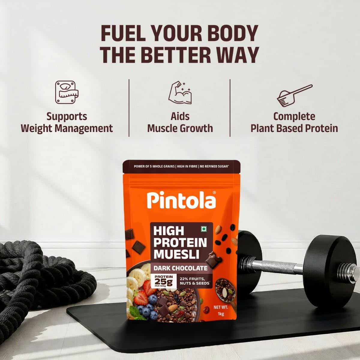PINTOLA HI PROTEIN MUESLI DARK CHOCOLATE 1KG