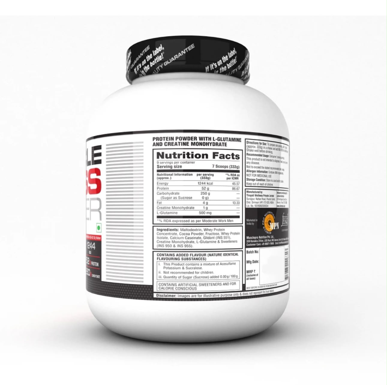 LABRADA MUSCLE MASS GAINER WITH CREATINE & PROTEIN 3KG CHOCOLATE