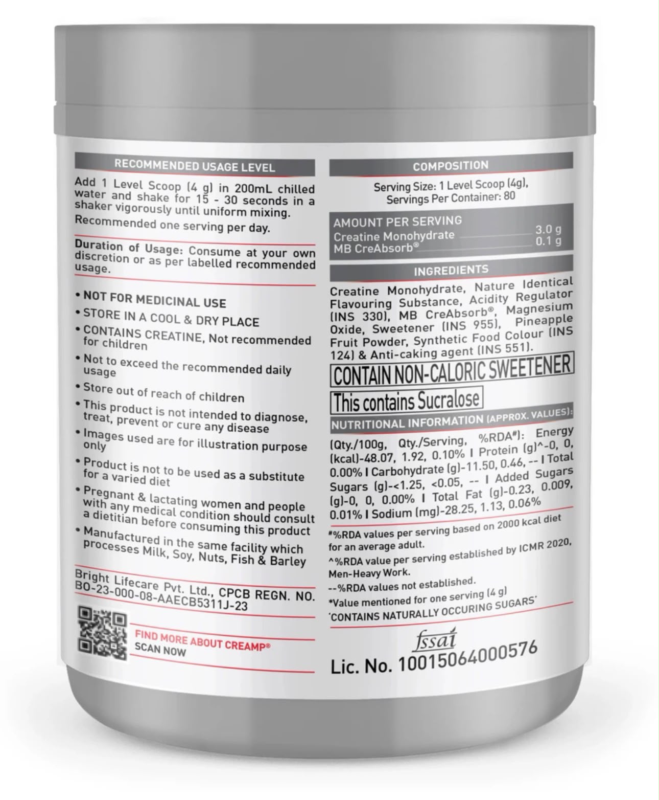 MUSCLEBLAZE MICRONIZED MONOHYDRATE CREAMP  CREATINE 320GM