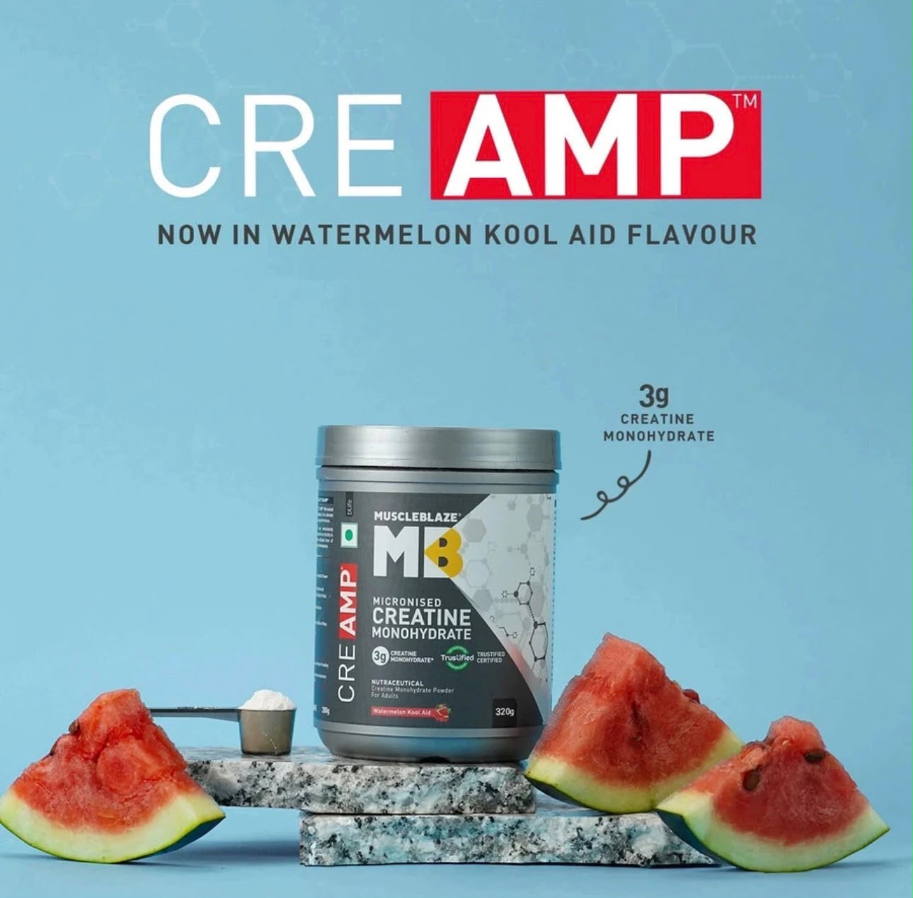 MUSCLEBLAZE MICRONIZED MONOHYDRATE CREAMP  CREATINE 320GM