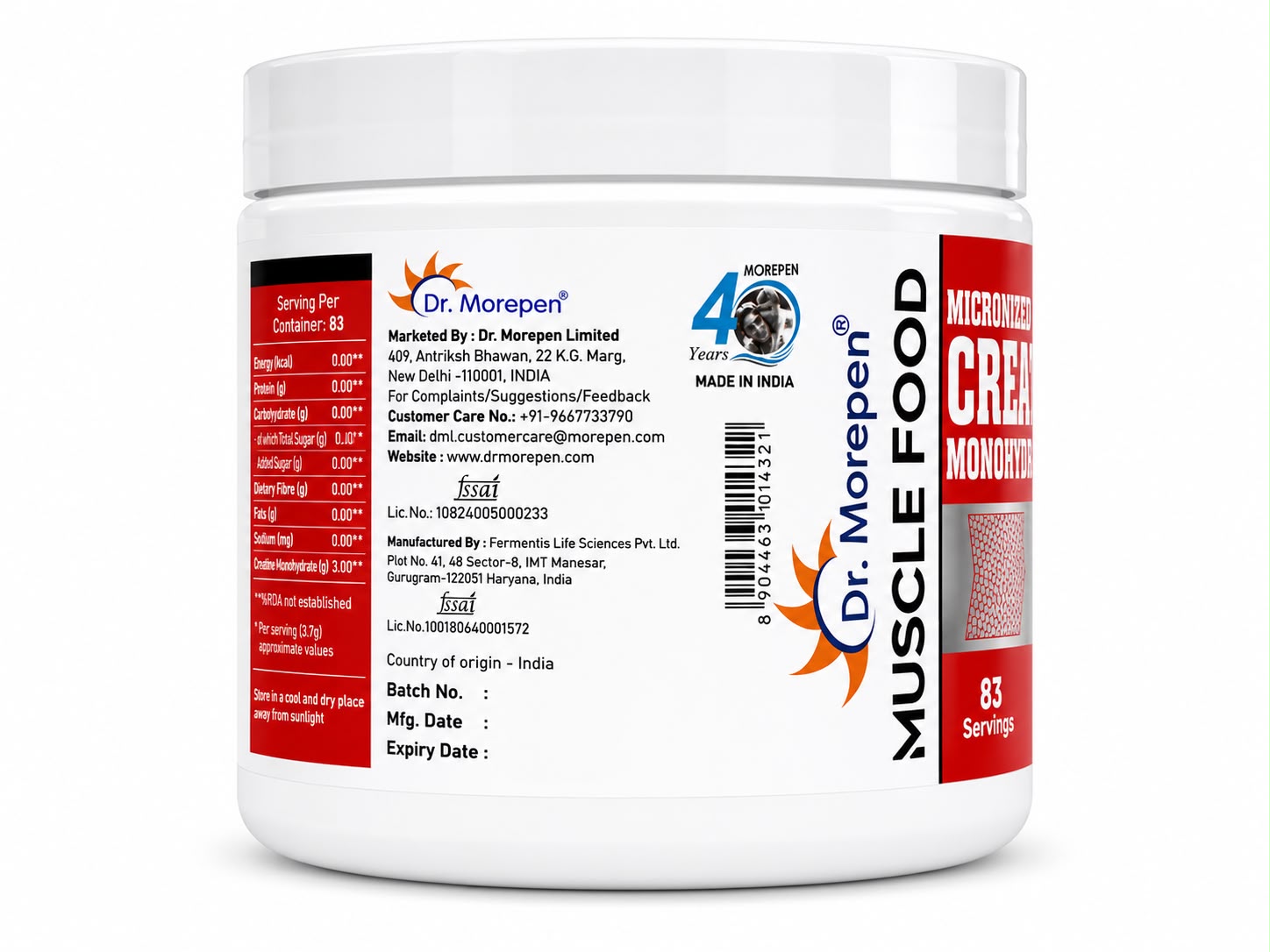 DR MOREPEN CREATINE MONOHYDRATE 250GM