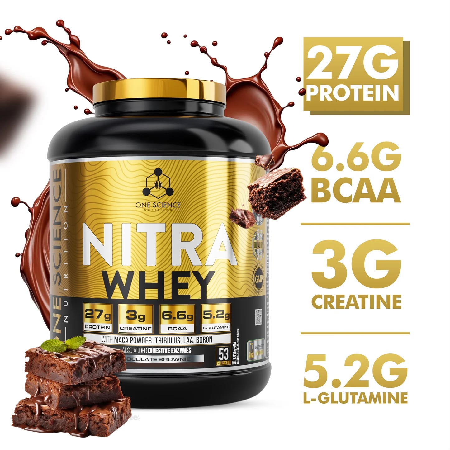 One Science Nitra Whey 4lb + Free Multivitamin 60 capsules