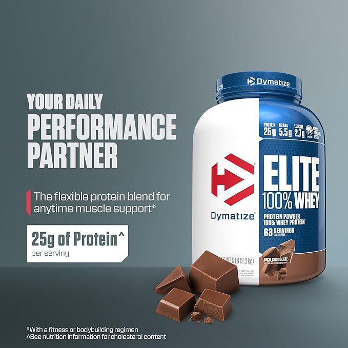 Dymatize Elite Whey Protein, 2.27 kg (5 lb), Rich Chocolate