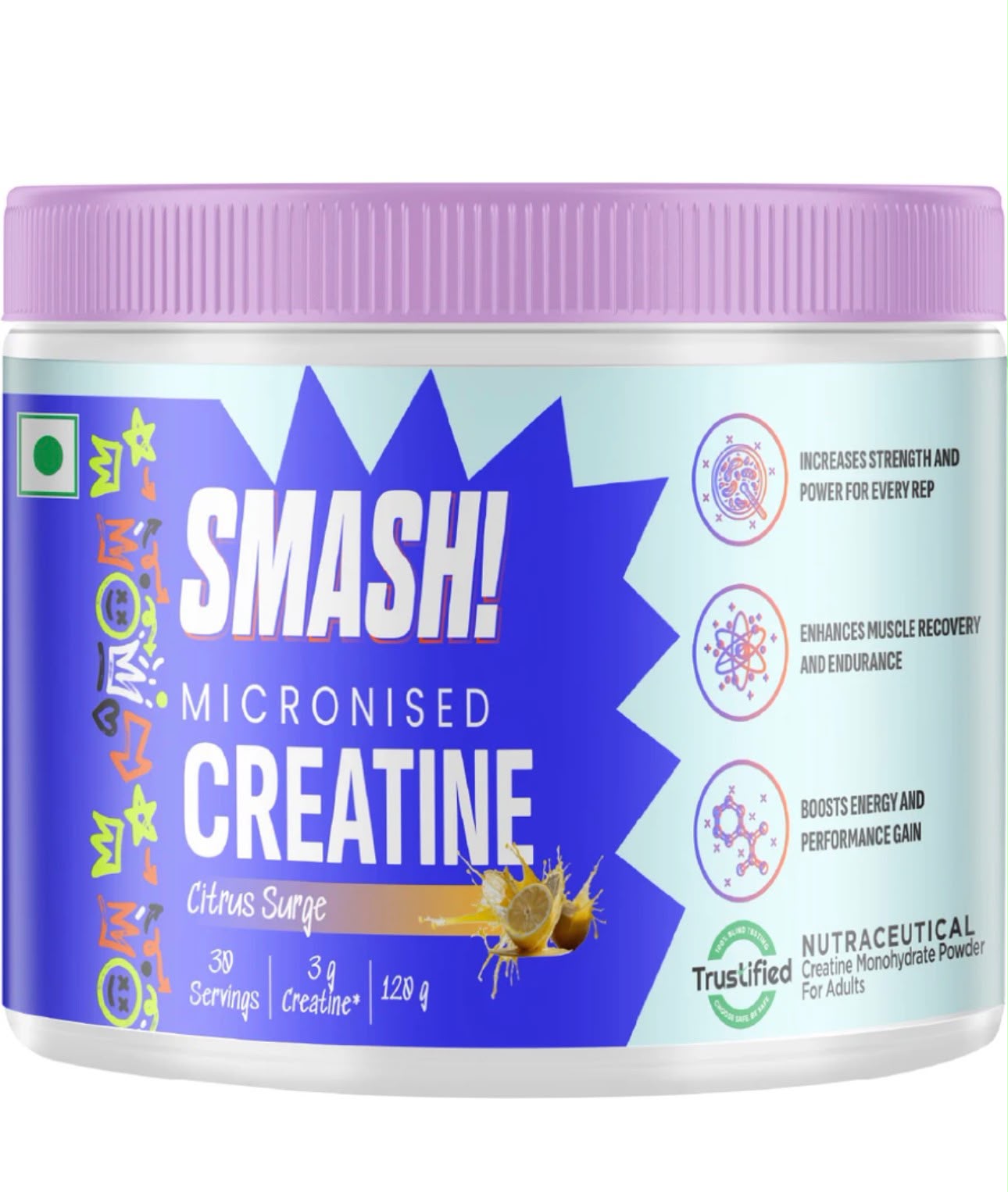 SMASH MICRONISED MONOHYDRATE CREATINE  120GM